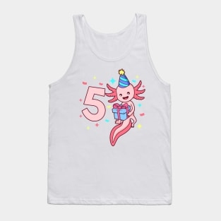 I am 5 with axolotl - girl birthday 5 years old Tank Top